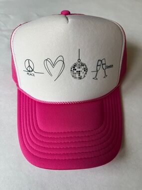 Peace Love Disco Cheers Trucker Hat